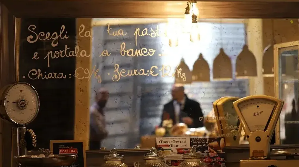 second-hand furniture shop in Bologna, Italy