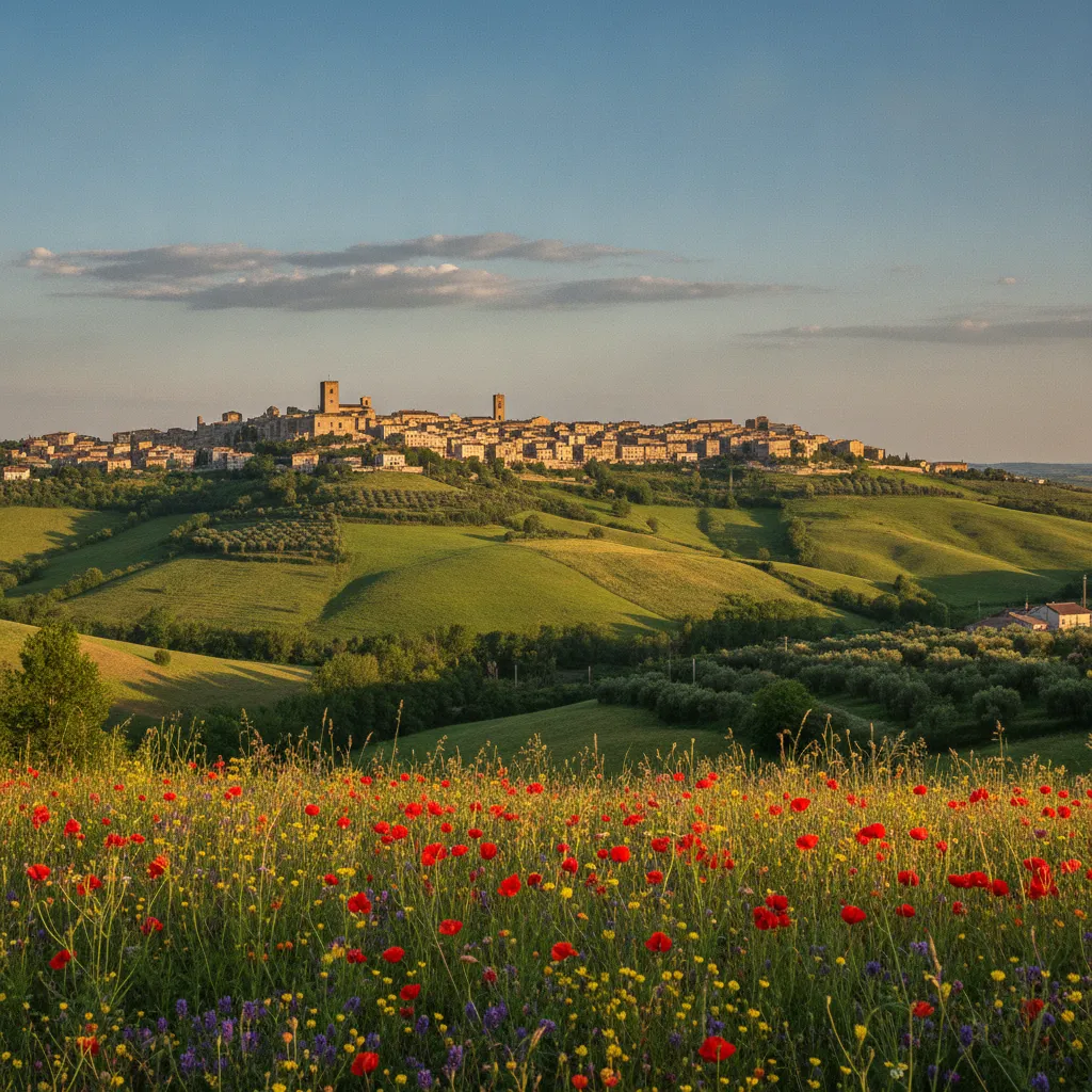 Vue panoramique de Campobasso, capitale du Molise, perchée sur ses collines verdoyantes