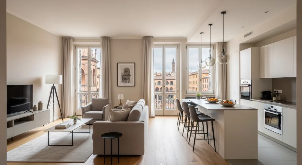 Exemple d'appartement meublé type à louer à Bologne