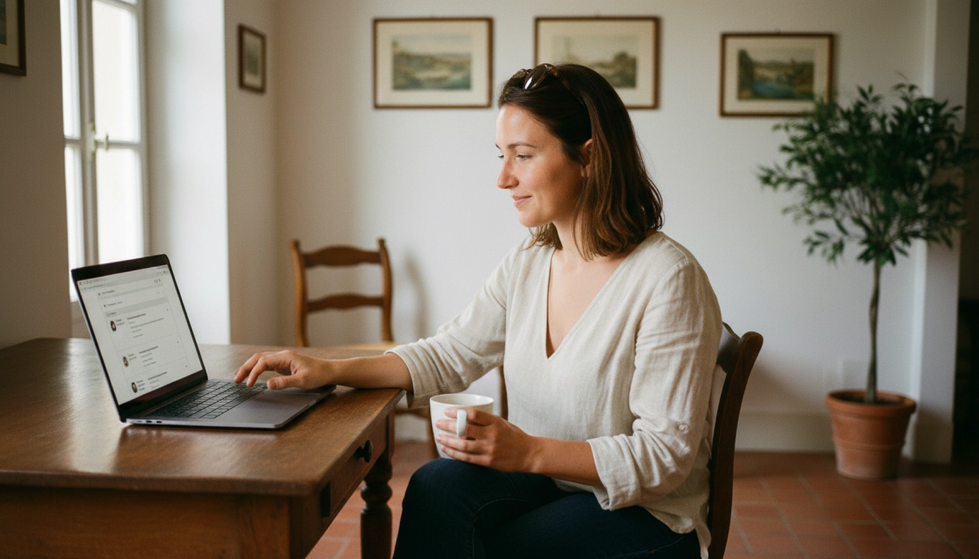 Person browsing seasonal job listings in Italy on a laptop