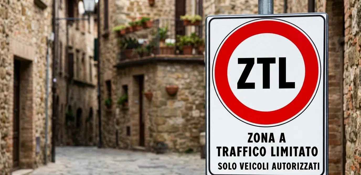 Panneau ZTL en Toscane – Zone à Trafic Limité