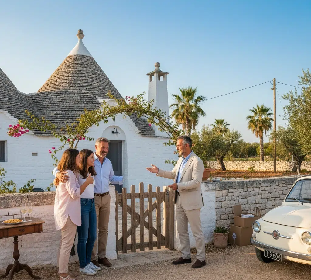 Acheter une maison dans les Pouilles en 2026 — vue aérienne d'une masseria en Italie