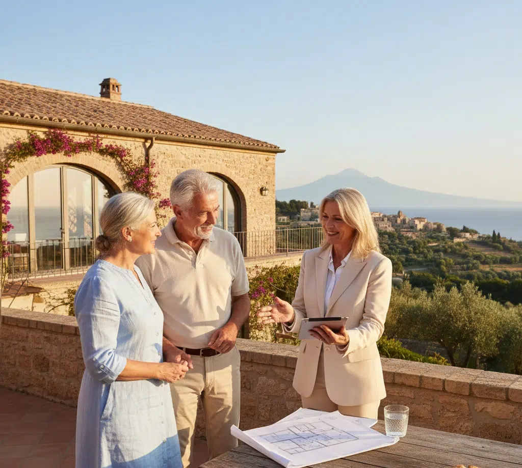 Visite d'une maison à vendre en Sicile accompagnée d'un conseiller immobilier francophone — Aller en Italie